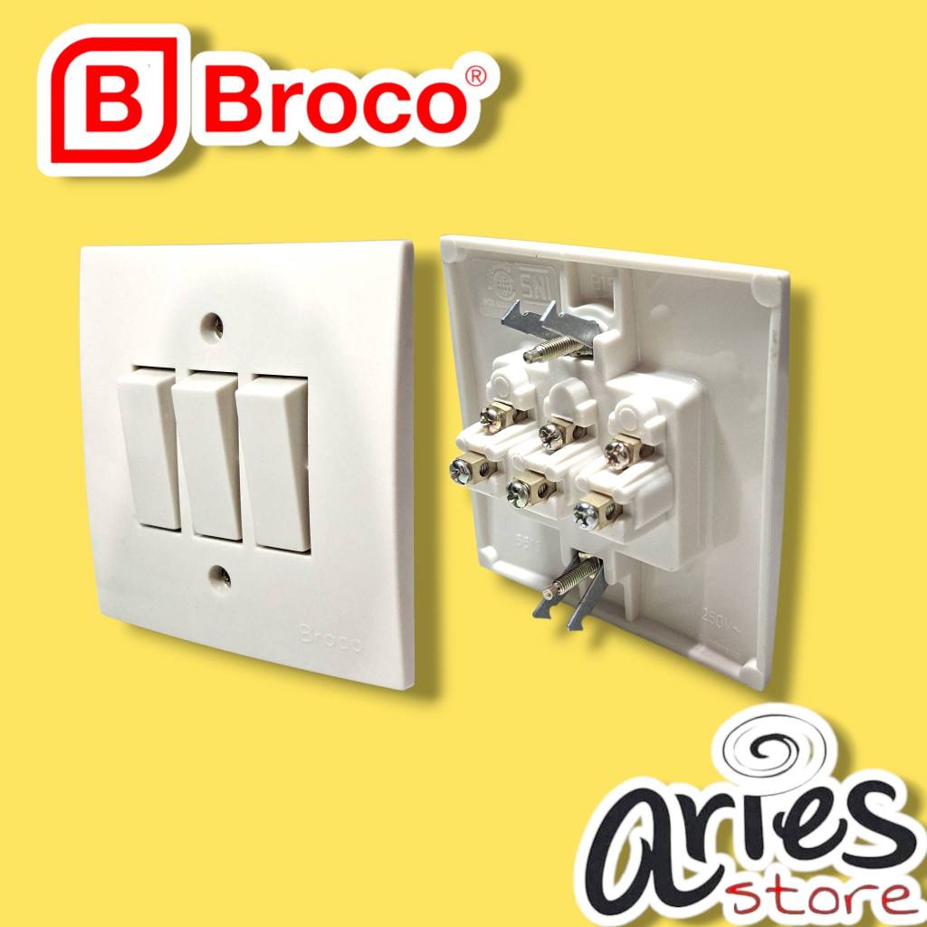 SAKLAR LAMPU TRIPLE BROCO 6613