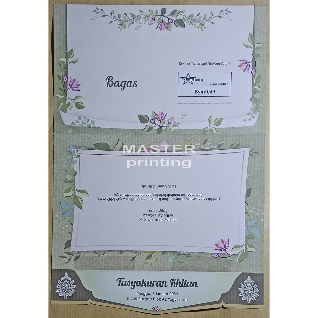 byar 049 Spesialis cetak undangan Pernikahan & Khitan murah 1000 an