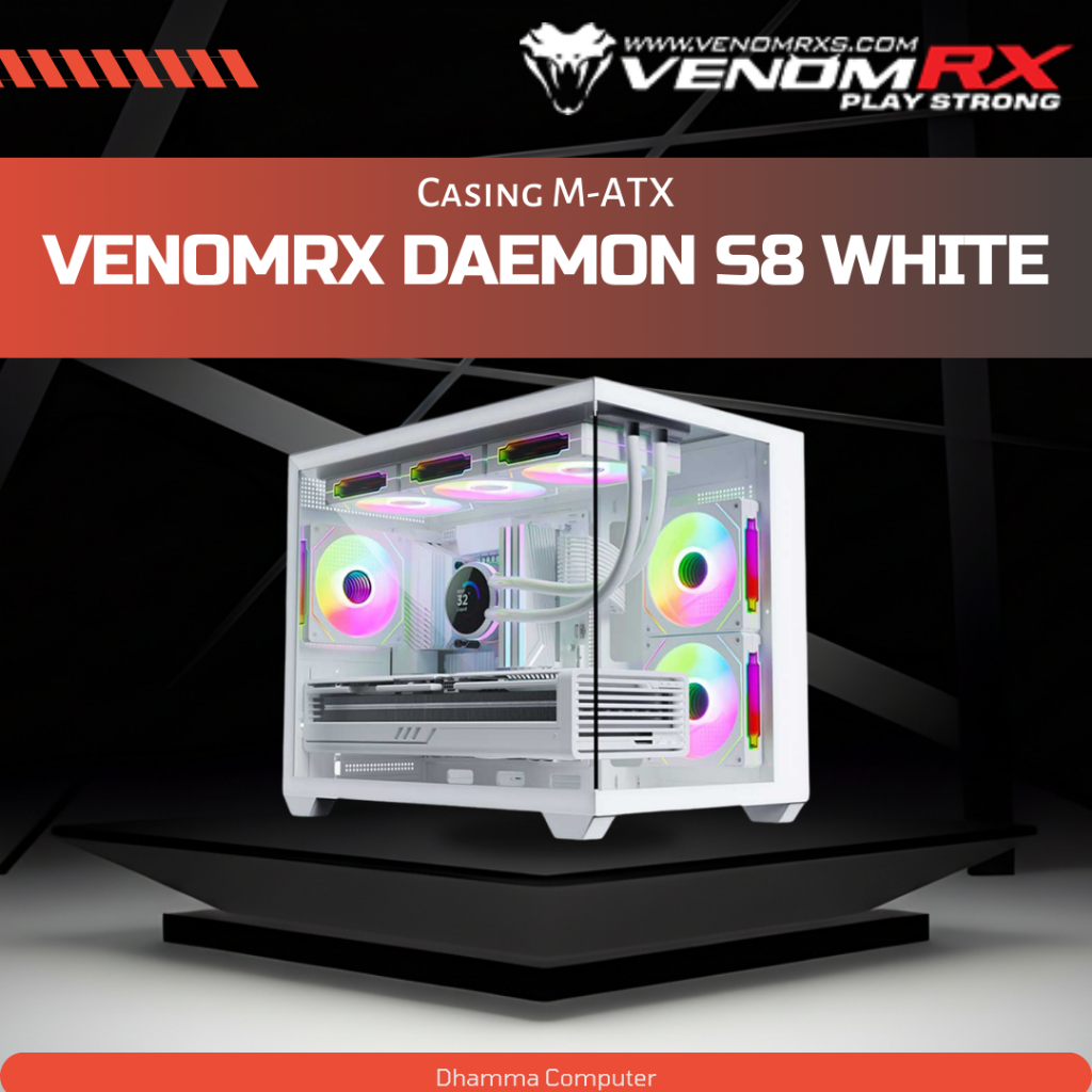 VenomRX Daemon S8 White VenomRX Daemon S8 Casing M-ATX Casing Gaming Case M-ATX