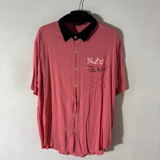 KEMEJA PENDEK I AM NOT A HUMAN BEING X PINK PANTHER