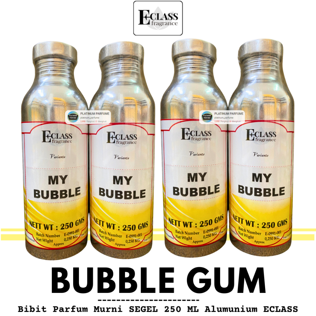 BUBBLE GUM 250 ML SEGEL Alumunium By ECLASS FRAGRANCE / LBM / Bibit Perfum LBM / Parfum Permen Karet