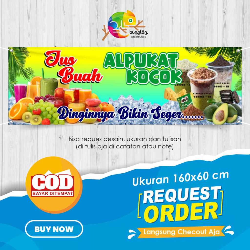 print cetak spanduk 160x60 banner jus buah dan alpukat kocok custom desain
