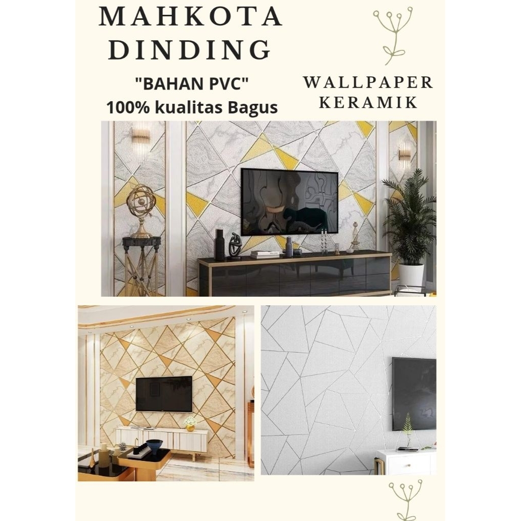 wallpaper dinding ruang tamu/kamar tidur Estetik&Elegan Motif Keramik