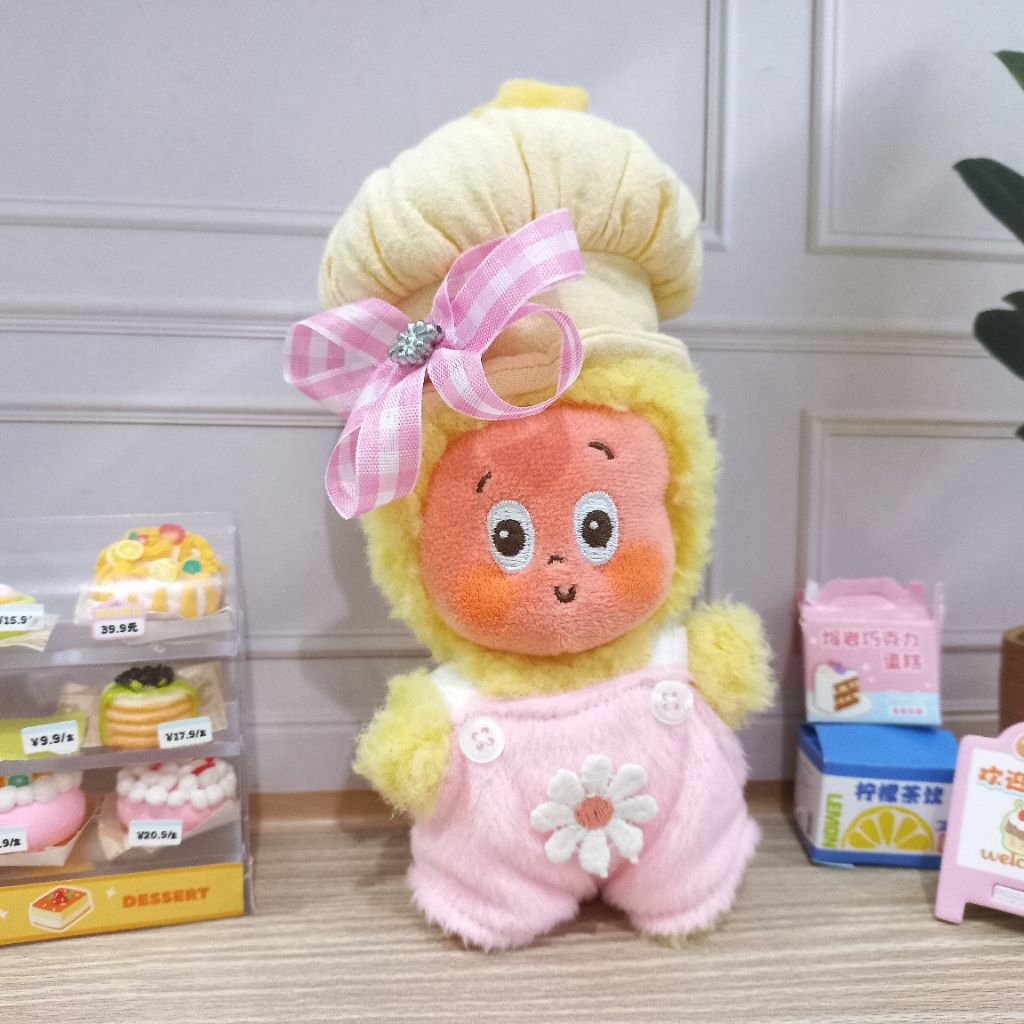 Baju boneka twinkle twinkle PM outfit jumpsuit bulu bunga pink
