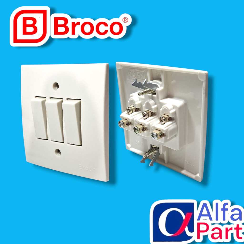 SAKLAR LAMPU TRIPLE BROCO 6613