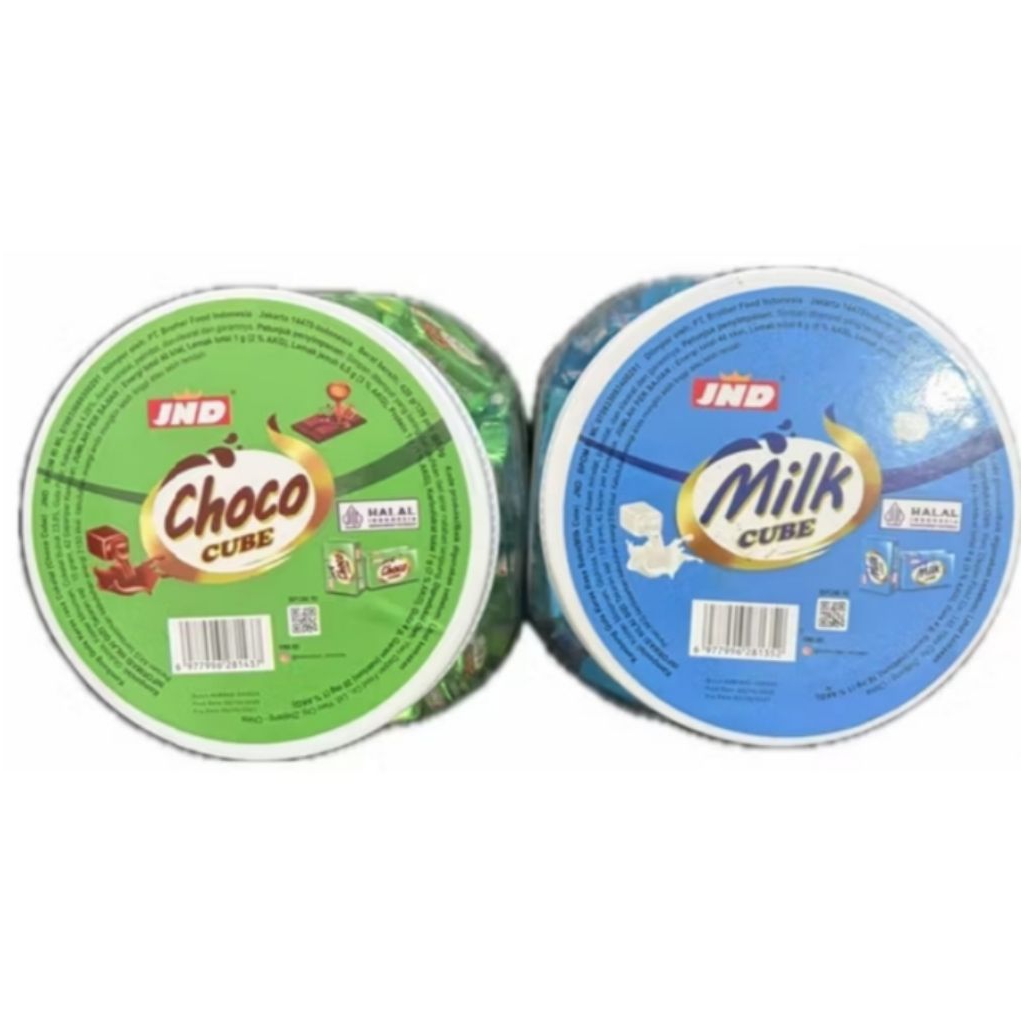 JnD choco cube dan milk cube permen isi 120 pcs