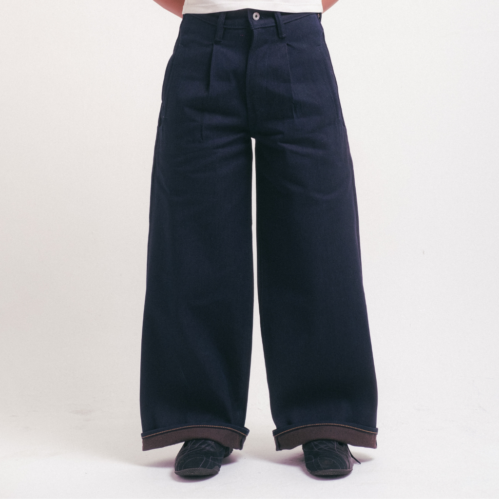 Indigo Brown Wide Leg Denim Pants – 606 Garb
