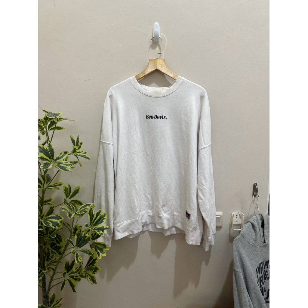 Ben Davis Crewneck Sweater Sweatshirt Archive White Spellout Back Big Logo Japan Market Exclusive Or