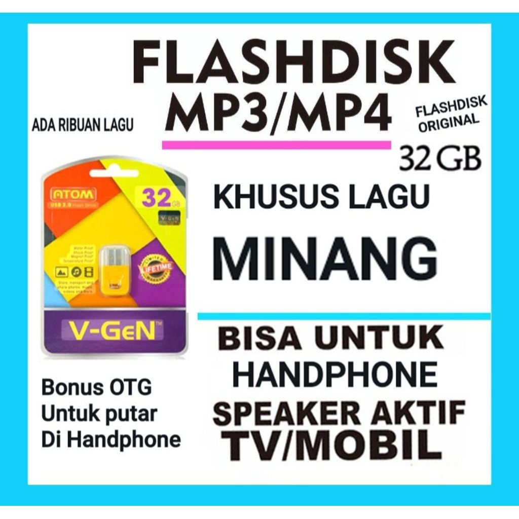 USB FLASHDISK LAGU MINANG MP3/MP4