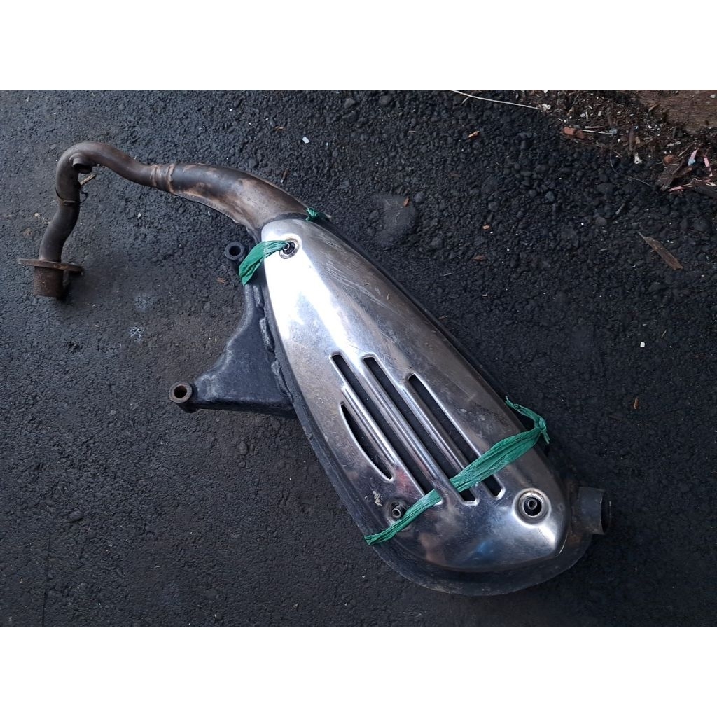 Knalpot lx vespa matic modern 3v 3 v original sudah bobokan ori copotan standar fullsystem fullset t