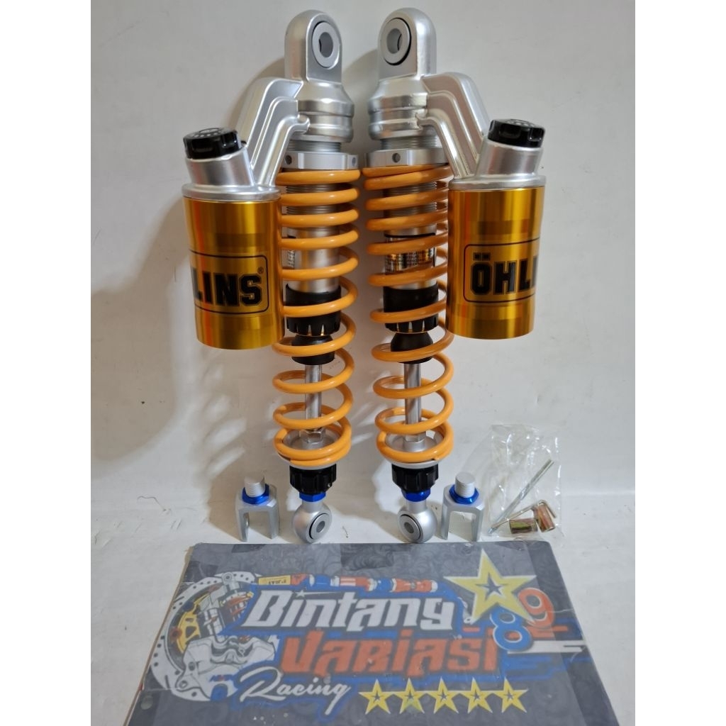 NEW DOUBLE SHOCK ~SHOCKBREAKER COPY 0H£!NS MODEL EXTREME YELLOW SERIES DOUBLE TABUNG ATAS UK 280MM-3