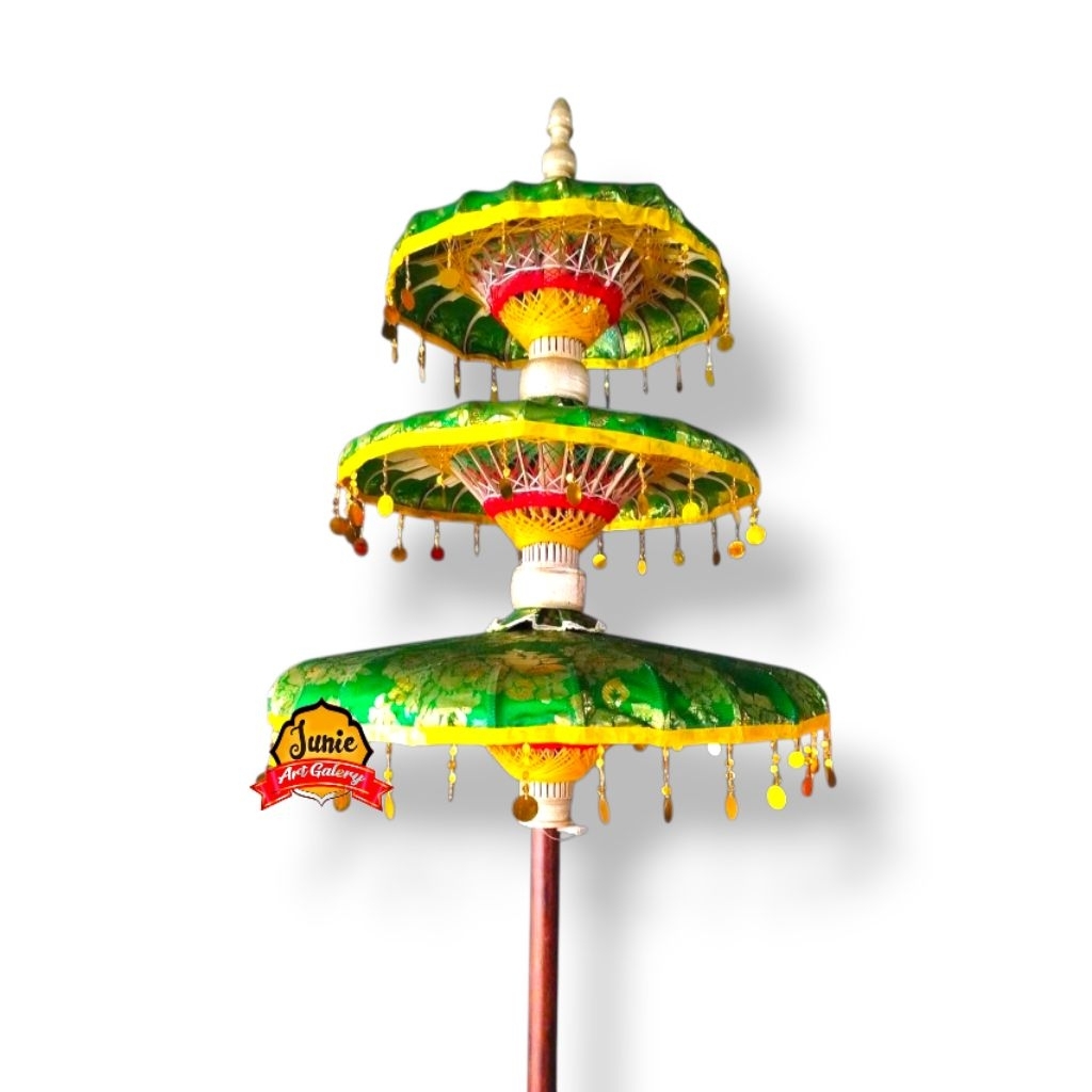 payung susun 3 hijau bunga payung keraton payung tedung payung dekorasi jaranan