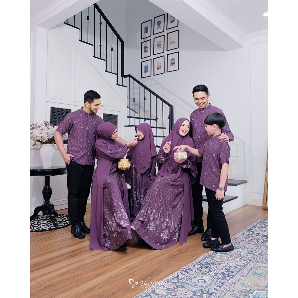SALVINA Selaras Imperial Purple (tanpa jilbab) / Baju seragam keluarga