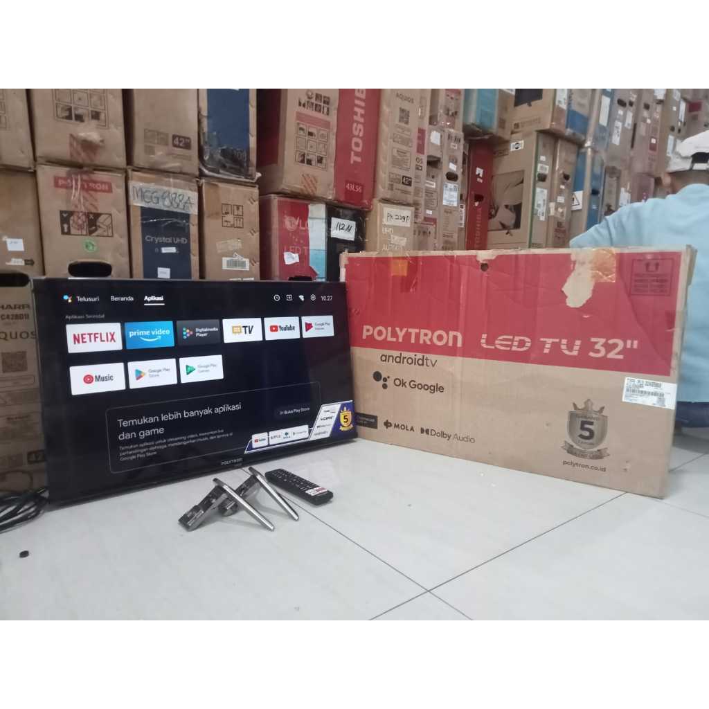 ANDROID TV LED POLYTRON 32 INC NETFLIX YOUTUBE BLUETOOTH MASIH SEGEL (7400R)