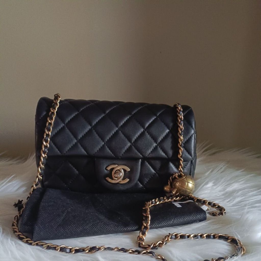 Chanel Mini Rectangular Flap Bag with Pearl Crush