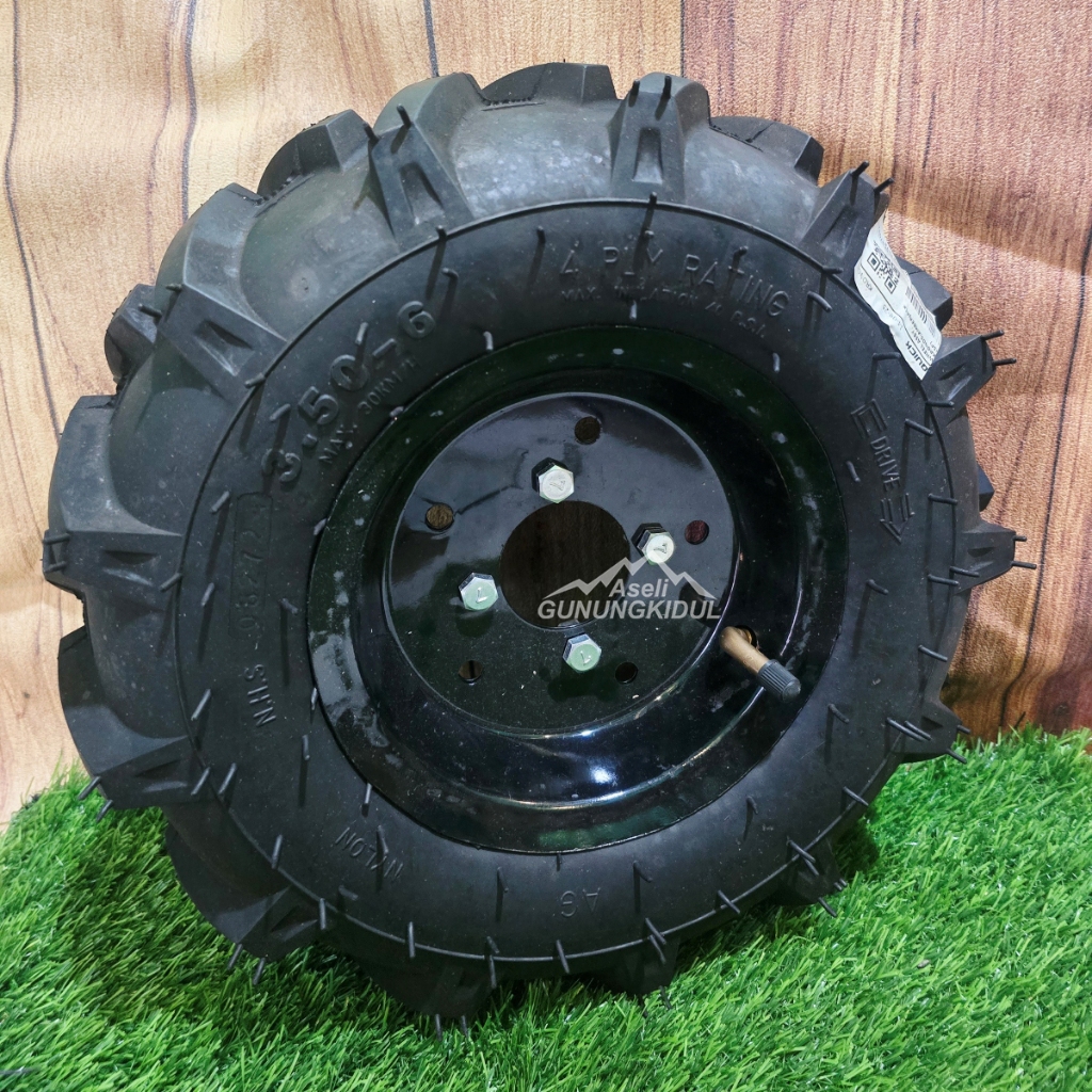Roda Belakang Karet Traktor Quick Rotary Kronos/Amberjack - Wheel Assy (Velg, Ban Dalam, Ban Luar)