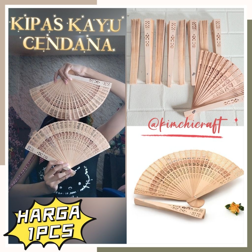 (1PCS) NEW KIPAS CENDANA BALI / KIPAS KAYU / KIPAS TANGAN CENDANA BALI / KIPAS LIPAT / KIPAS KAYU CE