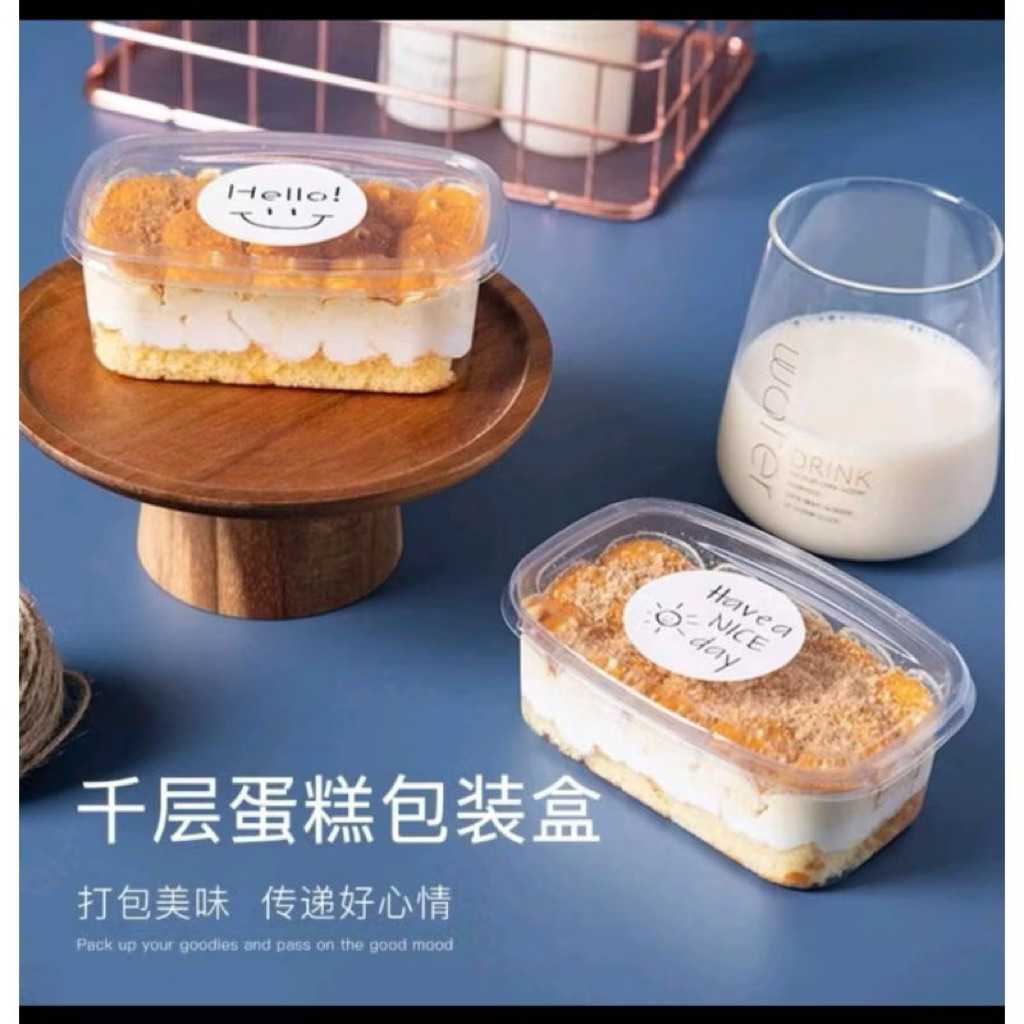 10PCS Dessert box premium mika kotak cup kue tiramisu cake puding oval kecil