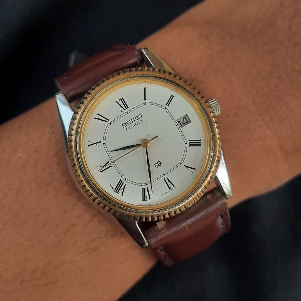 Jam Tangan SEIKO SQ Quartz Roman Dial Mood Vintage Rare Original