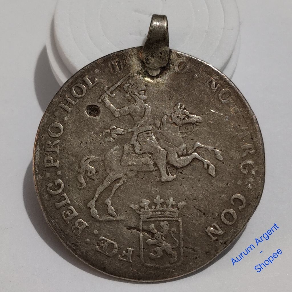 LT.63S-- 1 PC KOIN PERAK KUNO ASLI 1/2 DUCATON CONCORDIA TH 1790. --  SILVER COIN --