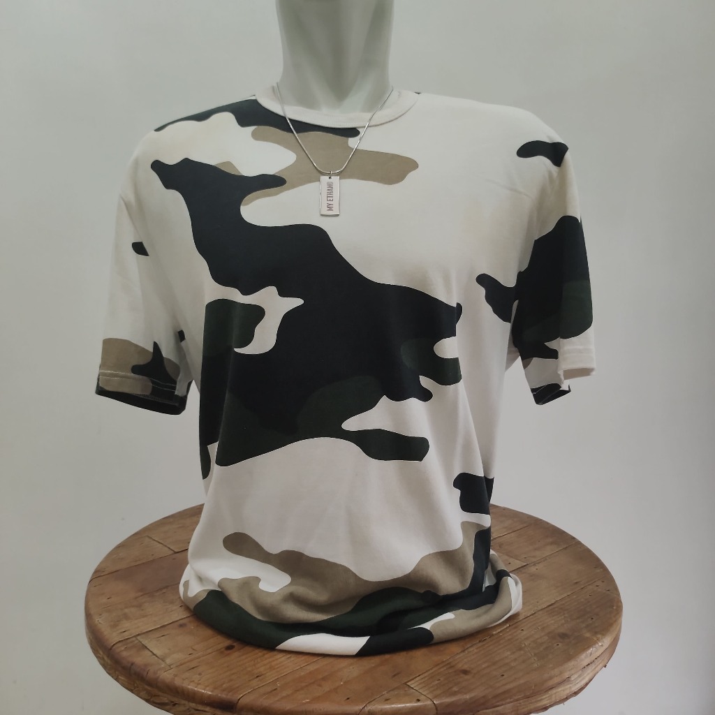 Kaos Champion Reverse Weave Camo White Grey Green - Size L Fit XL (AVPBK074)