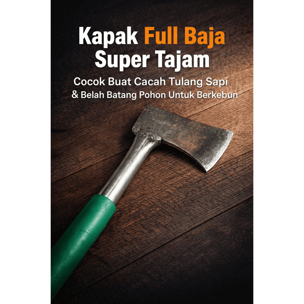 Kapak Full Baja Super Tajam – Kapak Daging / Kapak Tulang Sapi / Kapak Belah Kayu Berkebun