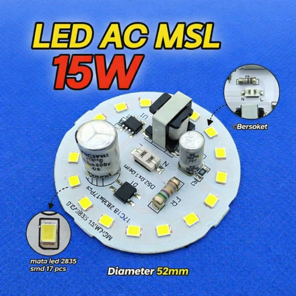 PCB LED AC MSL 15 w D52 mm