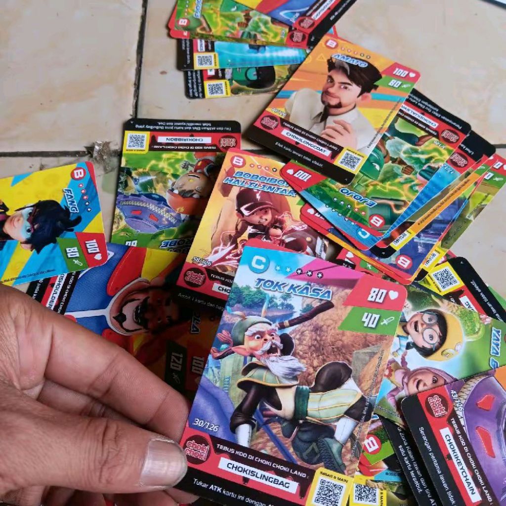 kartu boboiboy hadiah dari chokichoki