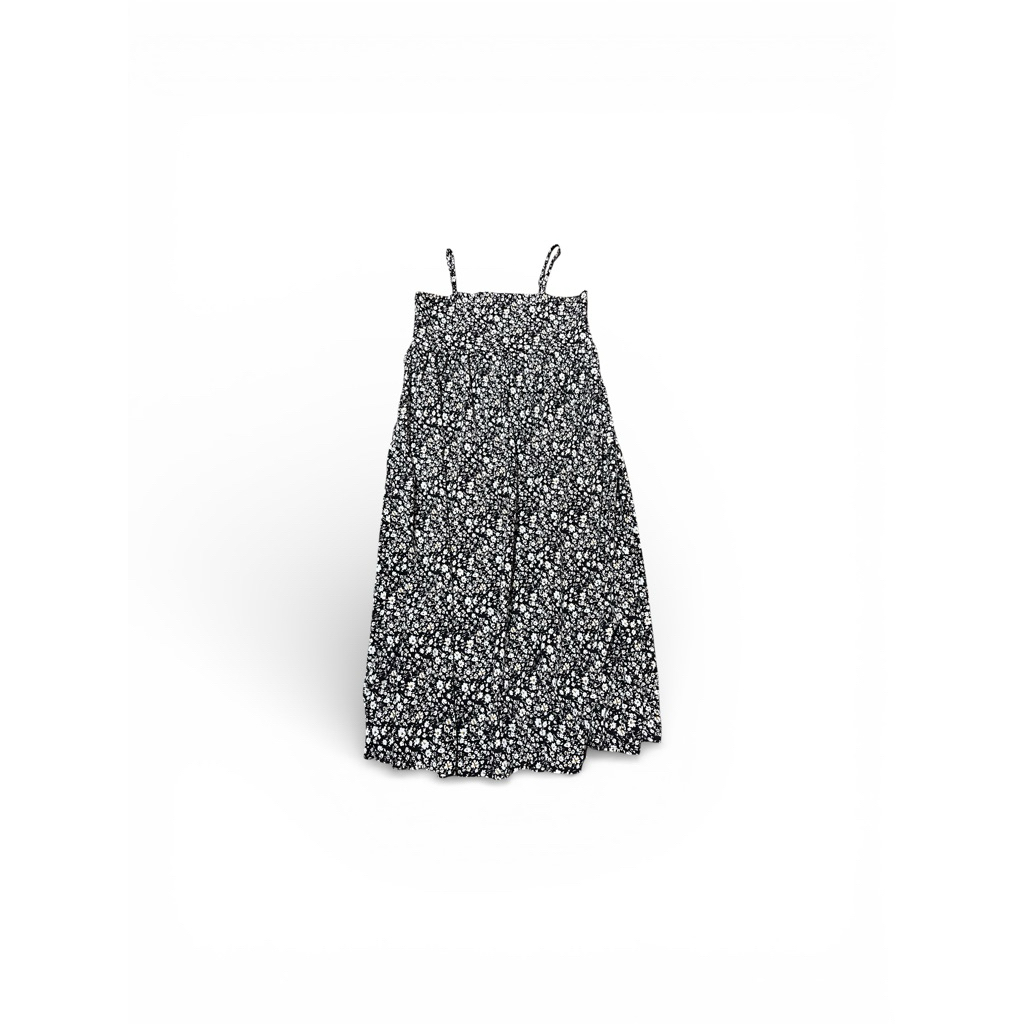 Long Dress Floral Putih Wanita