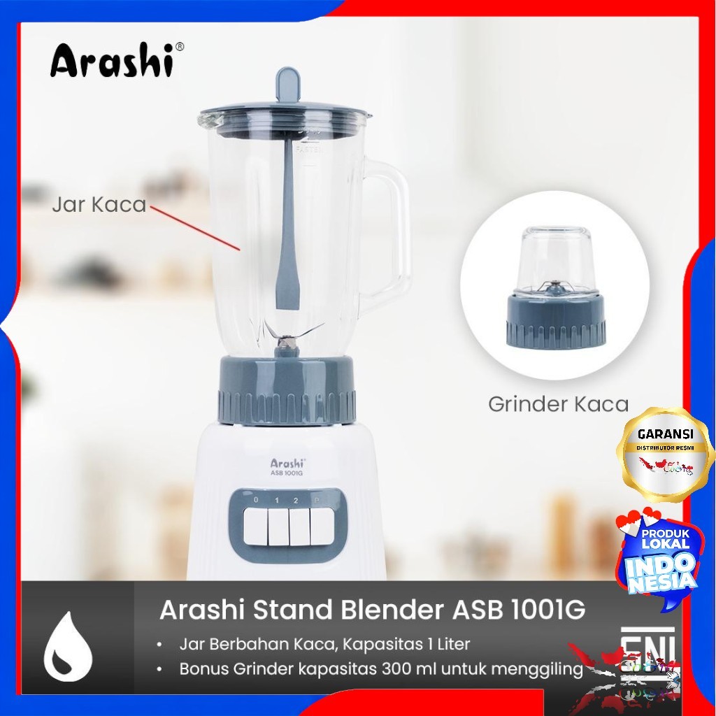 Blender Kaca 2in1 Arashi 1Litter Blender Arashi ASB1001G Garansi Resmi Arashi