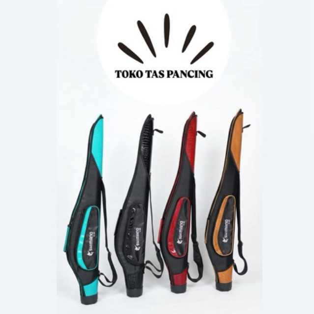 Tas pancing shimano kulit premium merah isi 1 100cm