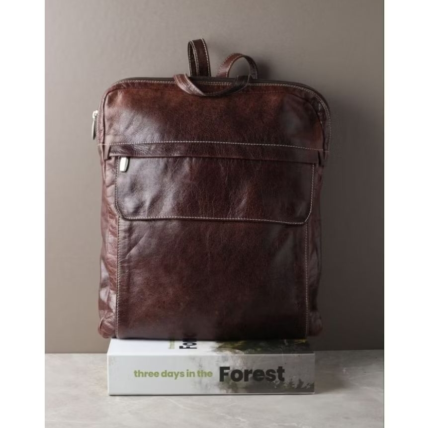 Preloved Leather Backpack Tas Ransel Kulit Asli Vintage Brown