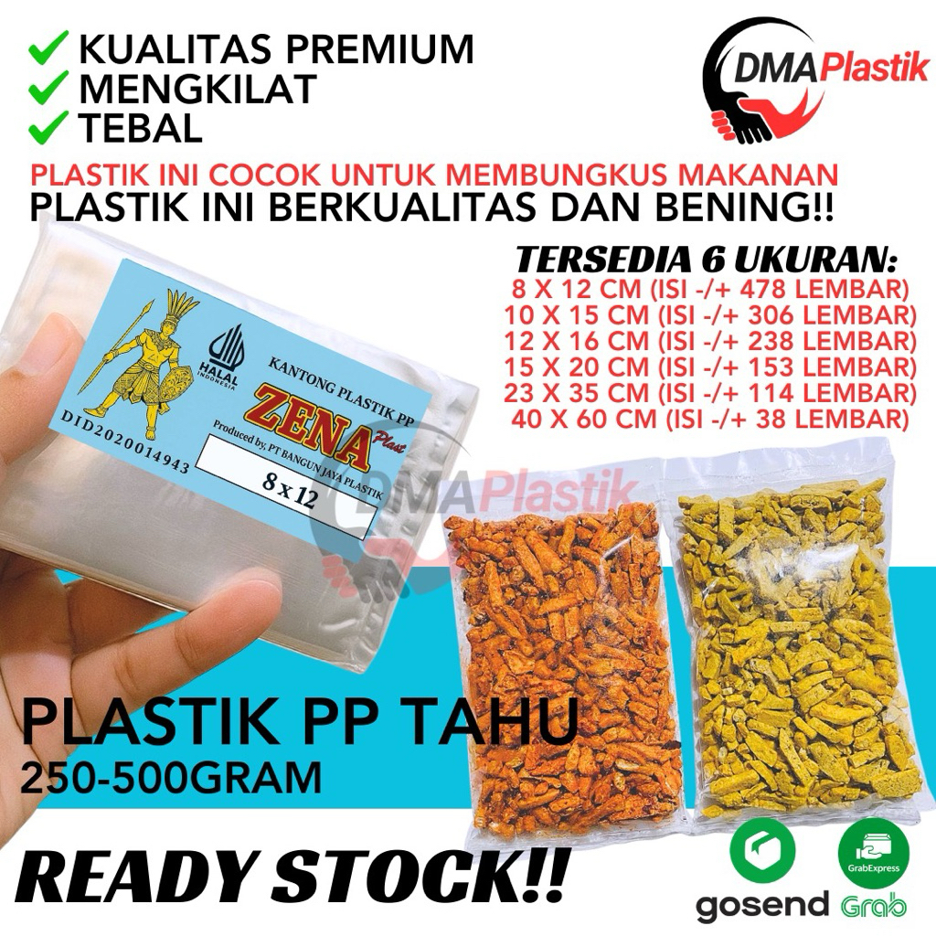 [1 PACK] Kantong Plastik PP Bening Kecil Foodgrade Pembungkus Makanan | Plastik PP Tahu Tebal Bungku