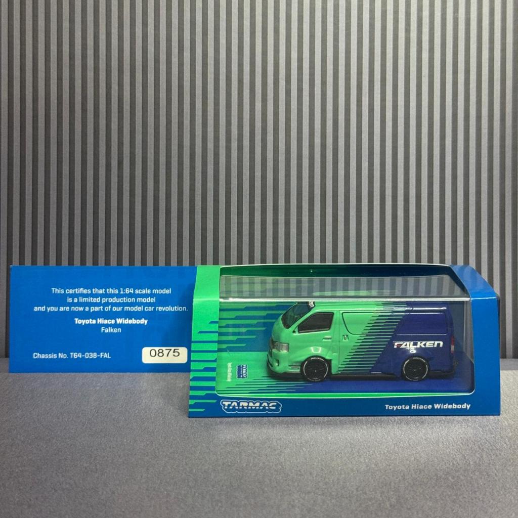 TARMAC TOYOTA HIACE WIDEBODY FALKEN T64-038-FAL GREEN BLUE (MINUS TANPA SPION)