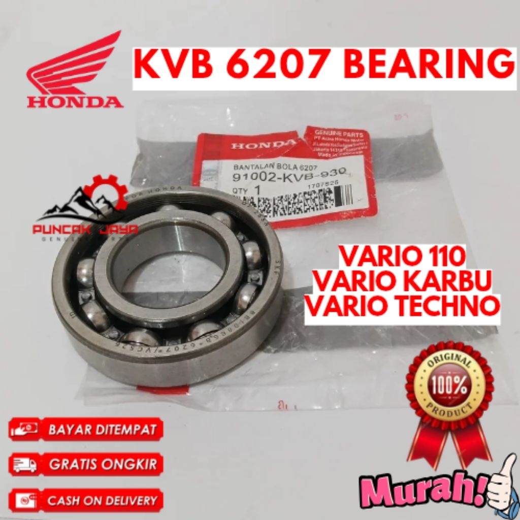 BEARING ORIGINAL HONDA KODE KVB 6207, BEARING VARIO 110, BEARING VARIO KARBU, BEARING VARIO TECHNO