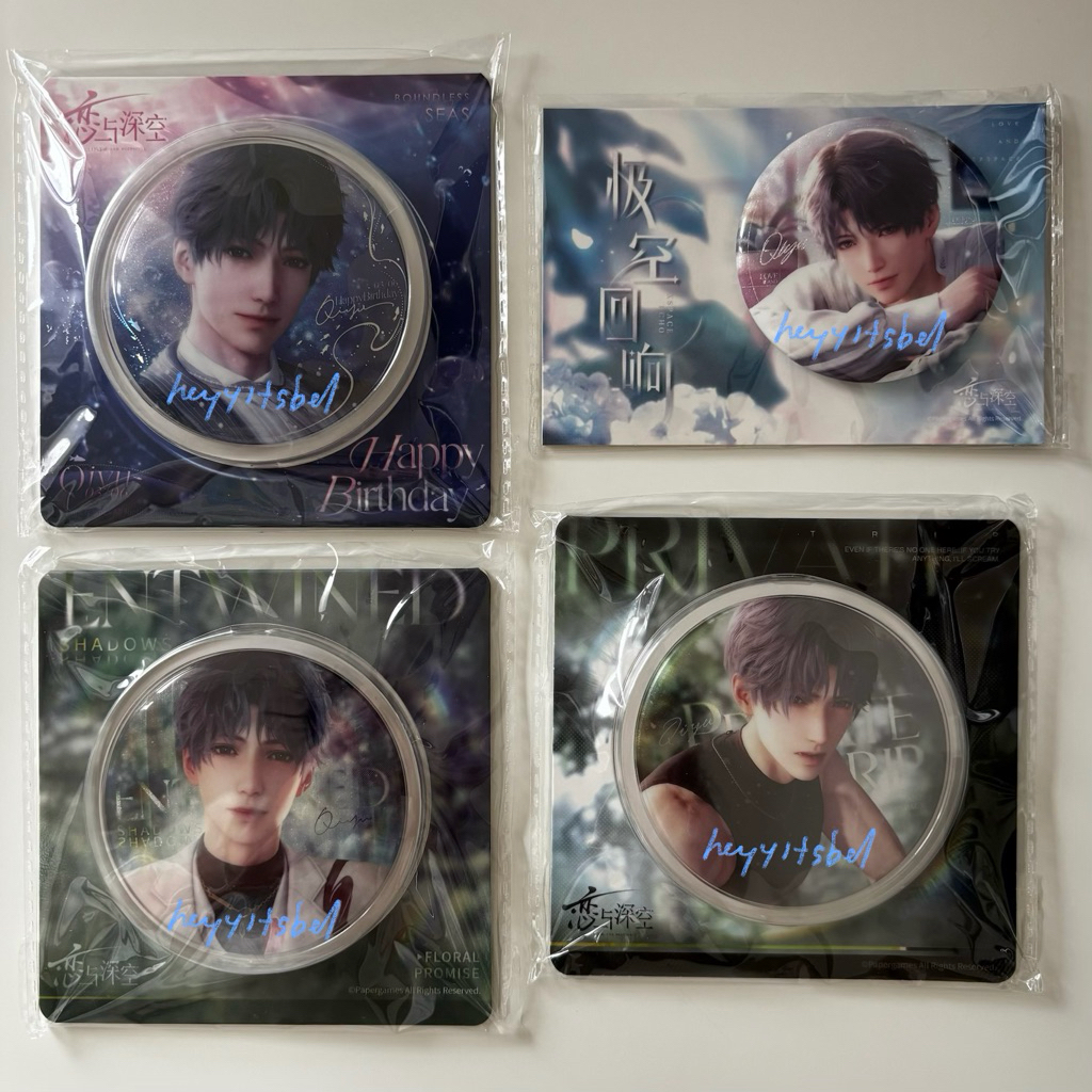 love and deepspace rafayel qiyu official merch pin can badge