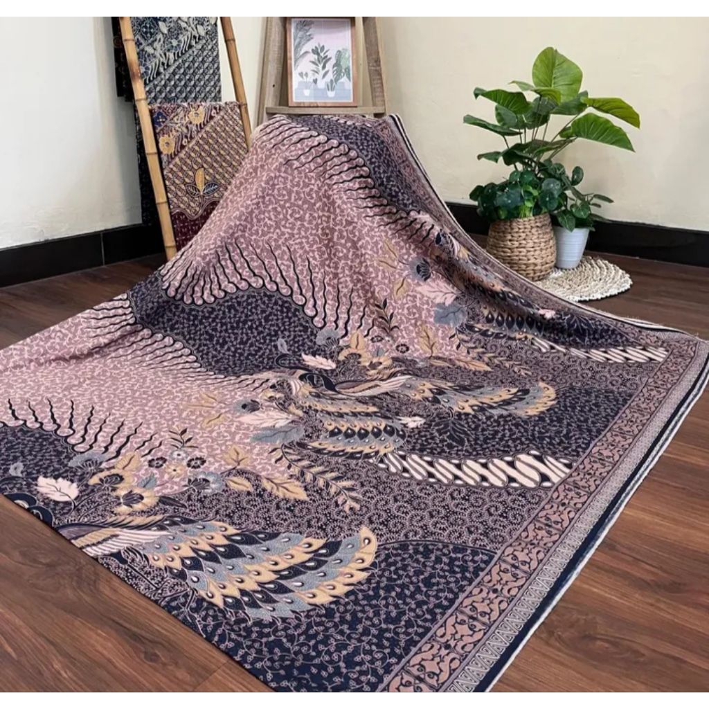 bahan kain batik solo premium motif burung merak exclusive