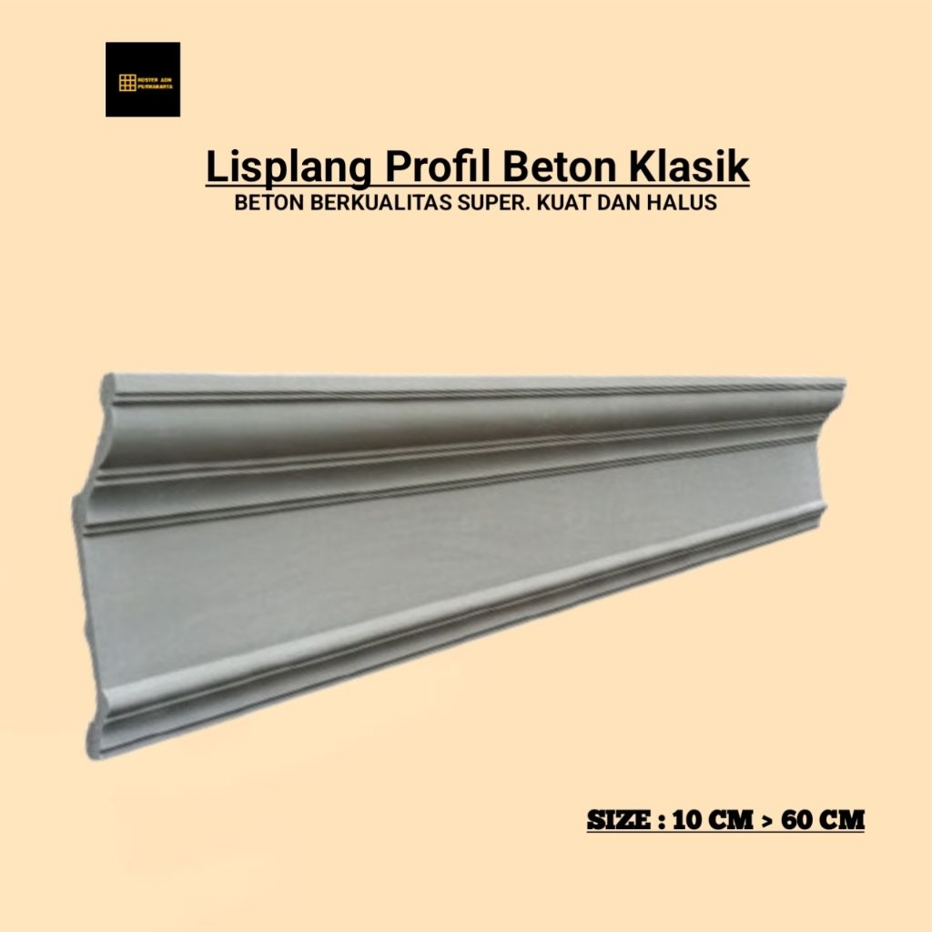 Lisplang Profil Beton, List profil Beton, Profil Beton Tempel