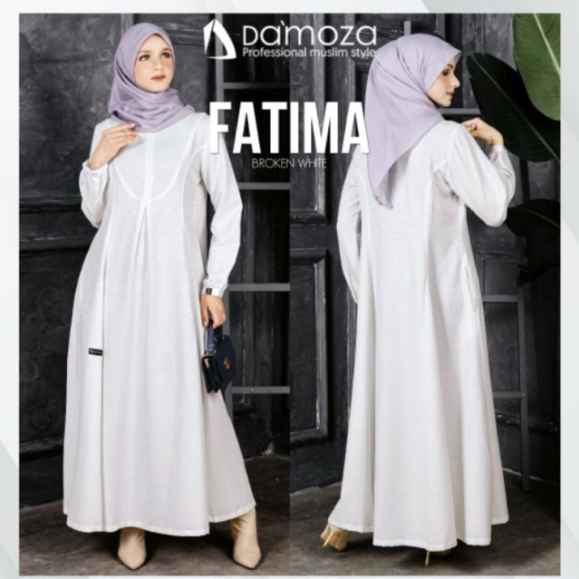 [READY] DAMOZA FATIMA BROKEN WHITE GAMIS DAMOZA FATIMA PUTIH DARK GREY