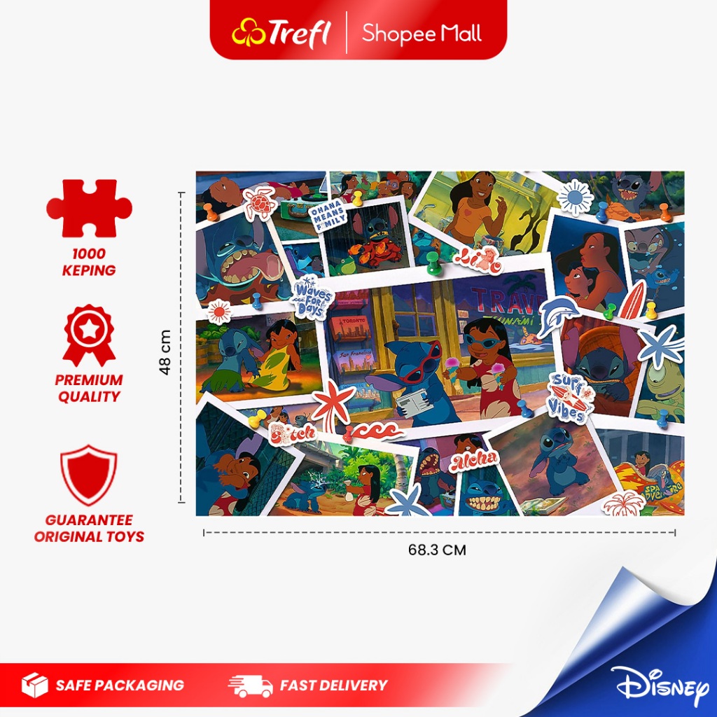 Trefl Jigsaw Puzzle 1000 Piece - Disney Lilo & Stitch Sweet Memories 10882 | Mainan Hobi Koleksi Ana