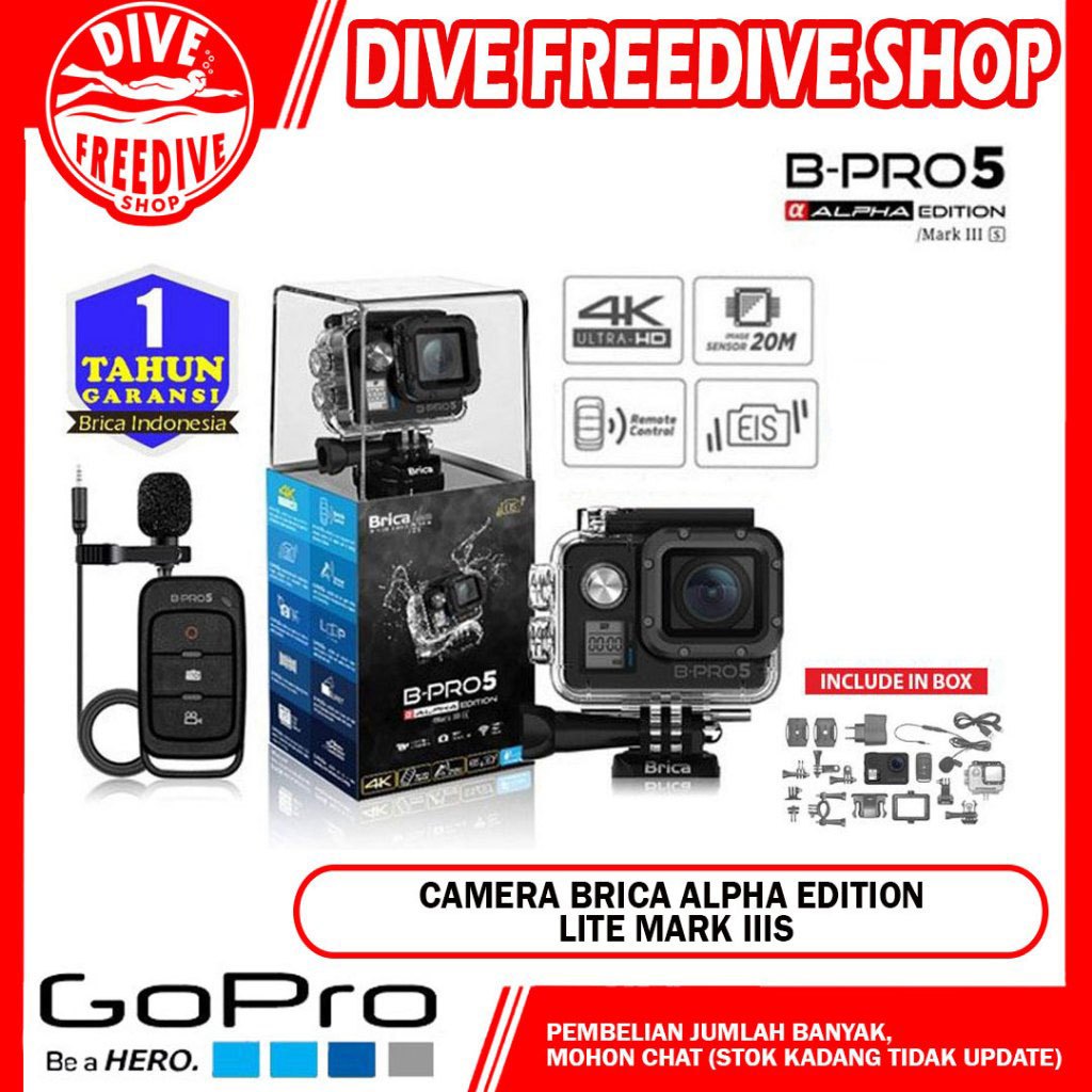 Camera Action Cam Underwater Videography Brica Bpro-5 Alpha Edition 3S AE IIIS Kamera Aksi Anti Air 