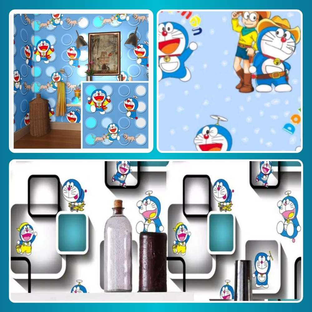 Live COD Wallpaper Dinding Kamar Tidur Walpaper Anak Perempuan Laki-Laki Walpeper Doraemon 10 Meter