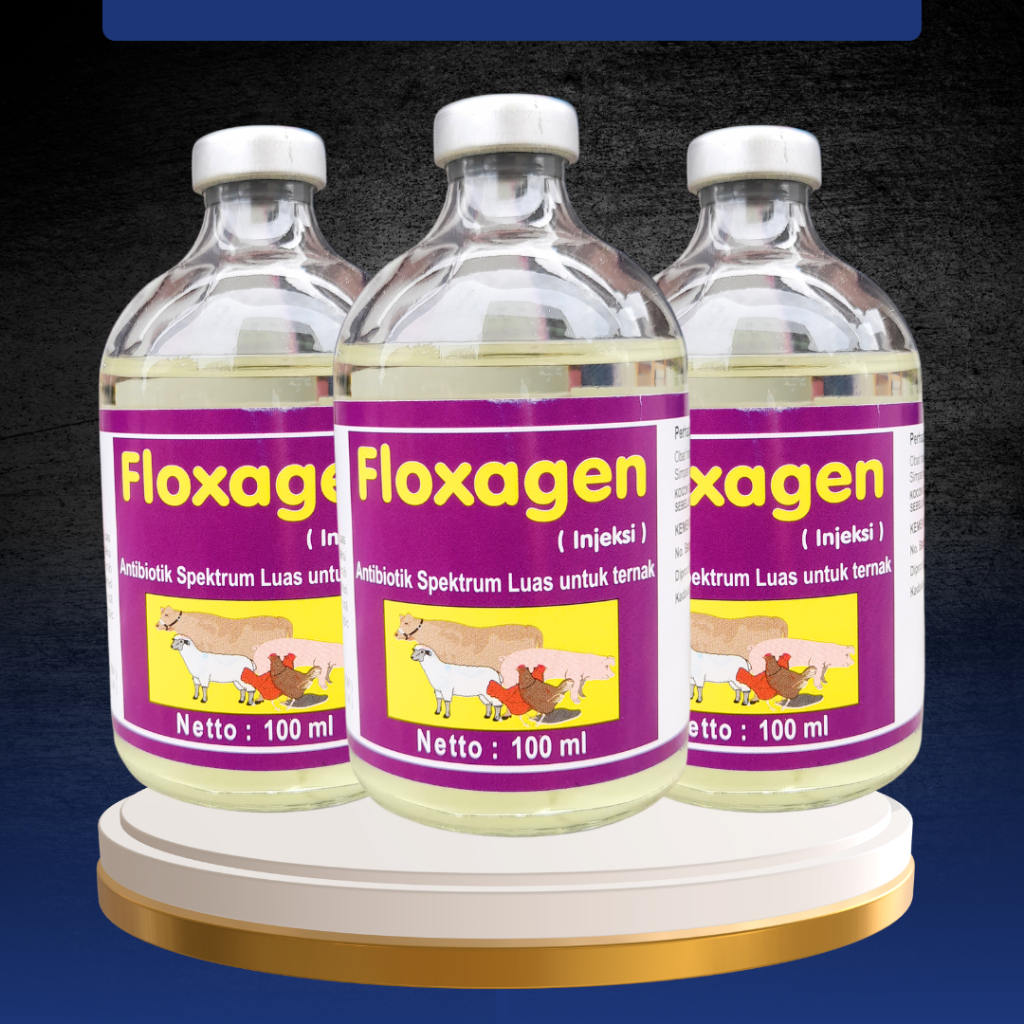 FLOXAGEN 100 ML - AB Untuk Pernafasan, Pencernaan dan Saluran Kemih PadaTernak.