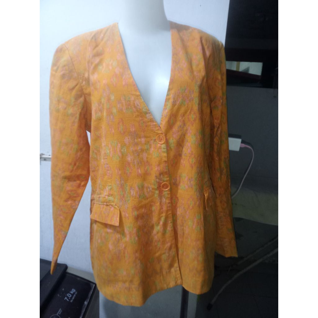 blazer outer kain endek bali full furing big size