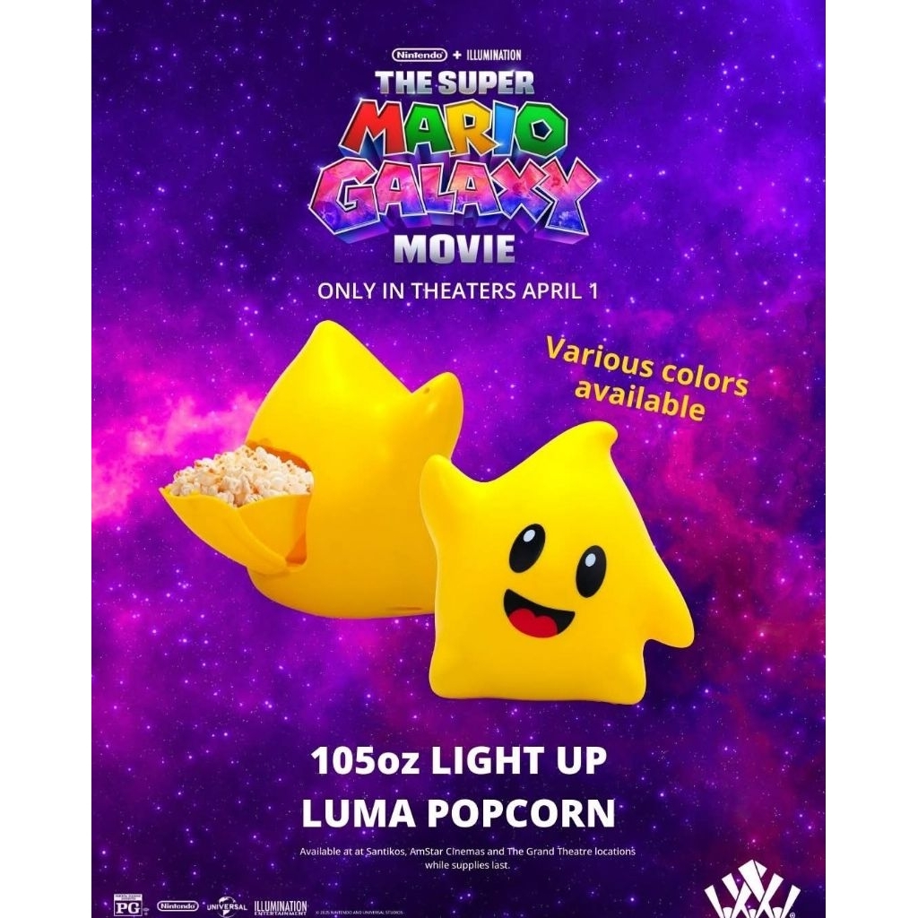 Luma light up Popcorn Bucket Super Mario Galaxy movie original CGV