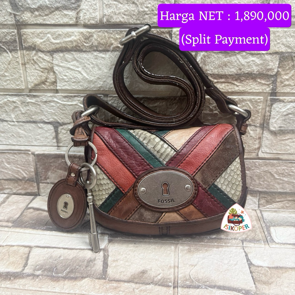 710# NET-Preloved Fossil Maddox Mini PW Dark Crossbody