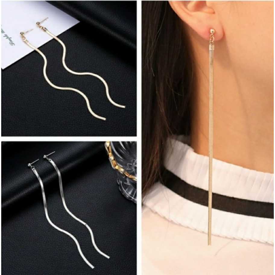 Anting Rumbai Panjang /Anting Panjang/Anting Wanita/Anting Panjang Pipih