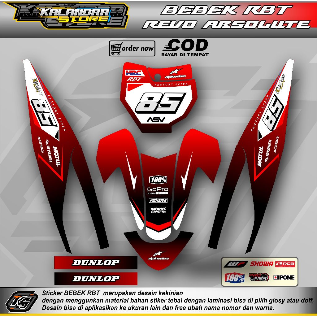 STIKER DECAL RBT REVO ABSOLUTE STIKER VARIASI BEBEK MODIF RBT REVO ABSOLUTE KS01
