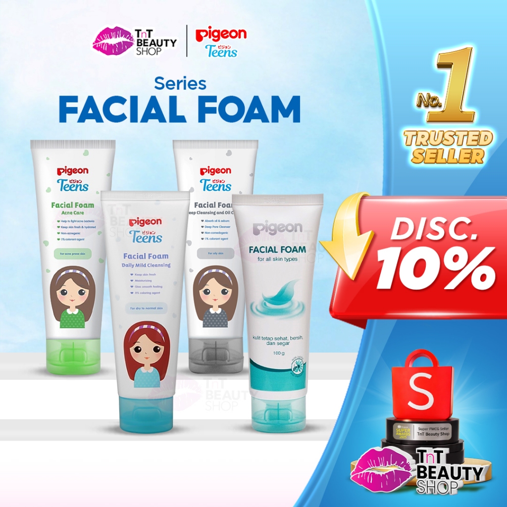 PIGEON Teens Facial Foam | Sabun Muka | Pembersih Wajah 100ml - 40ml | Tnt Beauty Shop