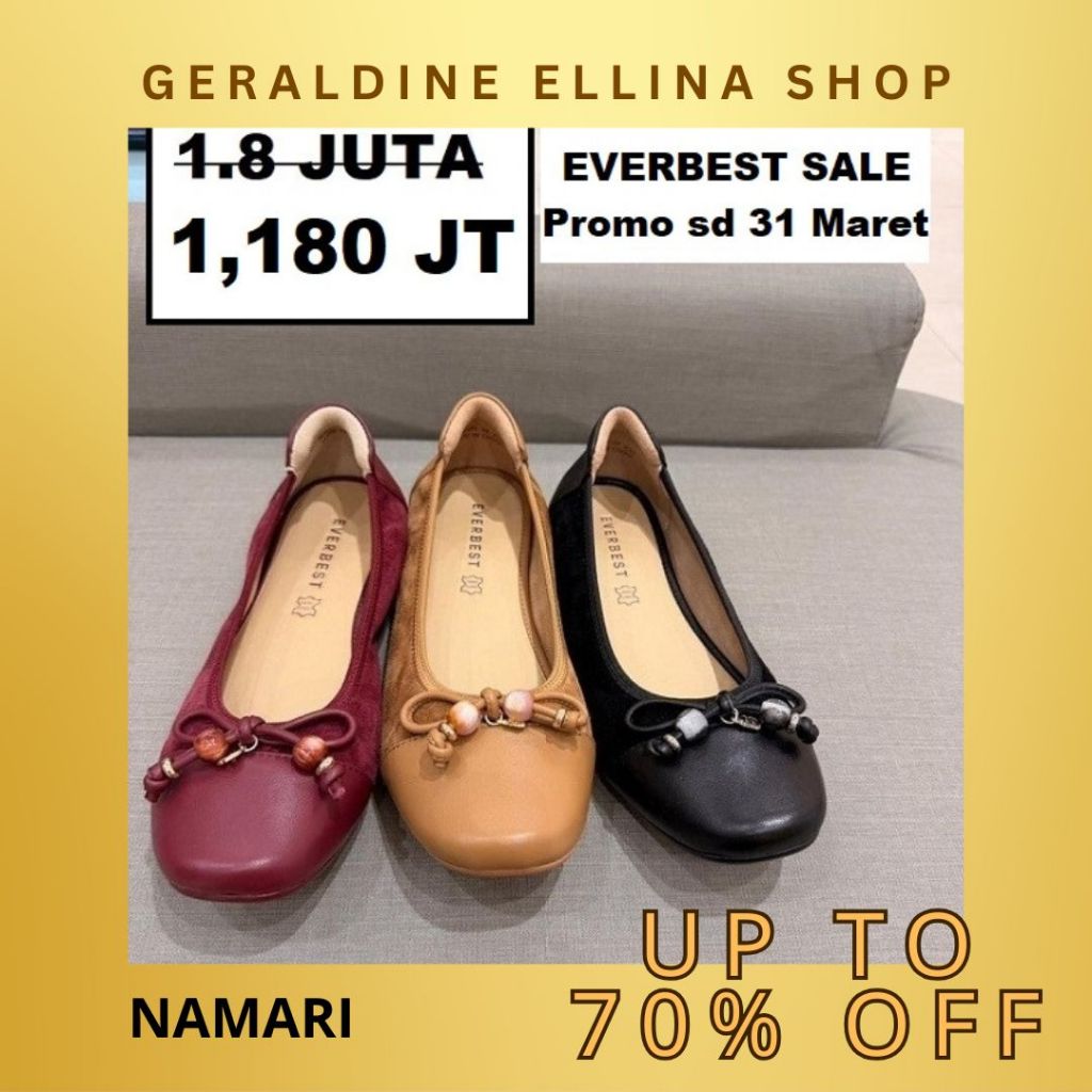 Sepatu flat everbest Wanita perempuan cewe cewek EVERBEST ORIGINAL 100% SERI NAMARI